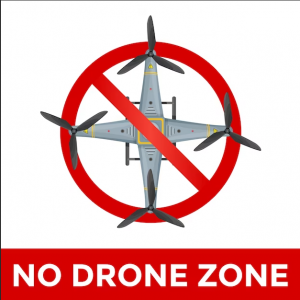 ТН-7022 - Табличка - Знак Квадрокоптер запрещен с надписью No drone zone и картинкой